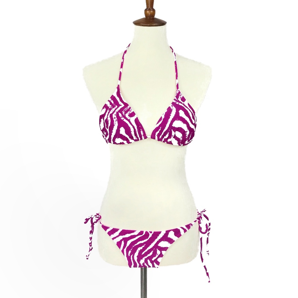 Ingear Purple And White Zebra Print String Bikini - image 1